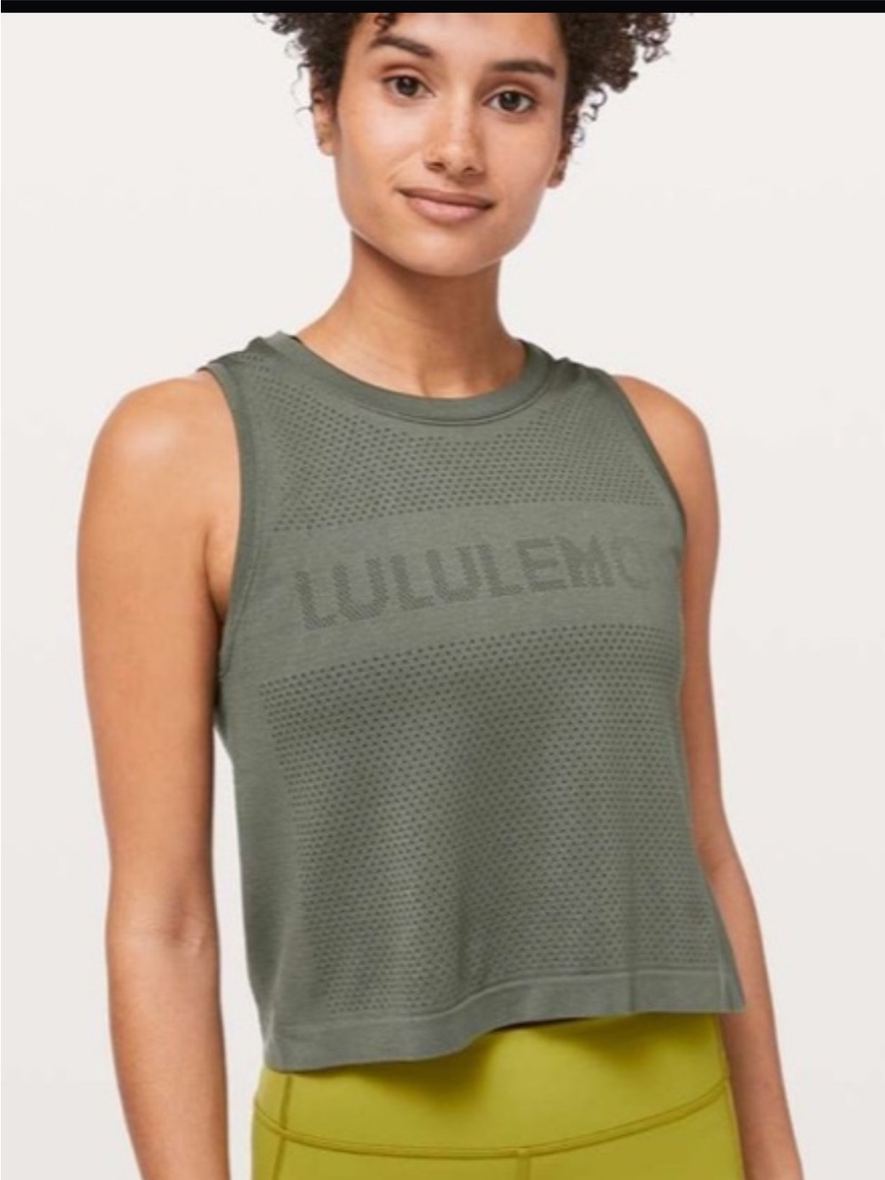 lululemon athletica Olive Green Muscle Tank size 10- oversized
